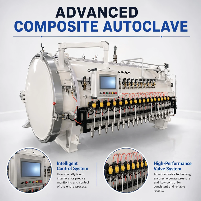 Heavy Duty Composite Autoclave Built in Uniform Temperature for New Energy Industry Carbon Material Forming Equipment